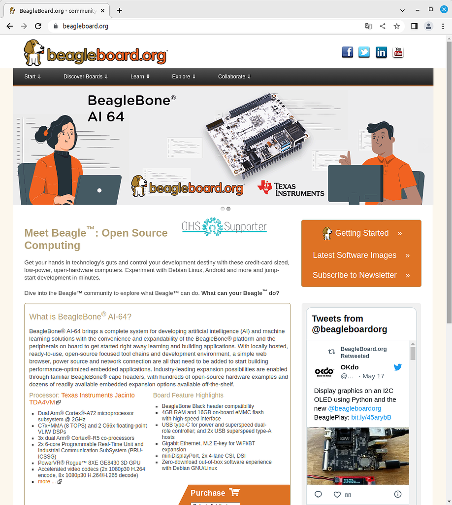 beagleboard org beaglebone ai 64