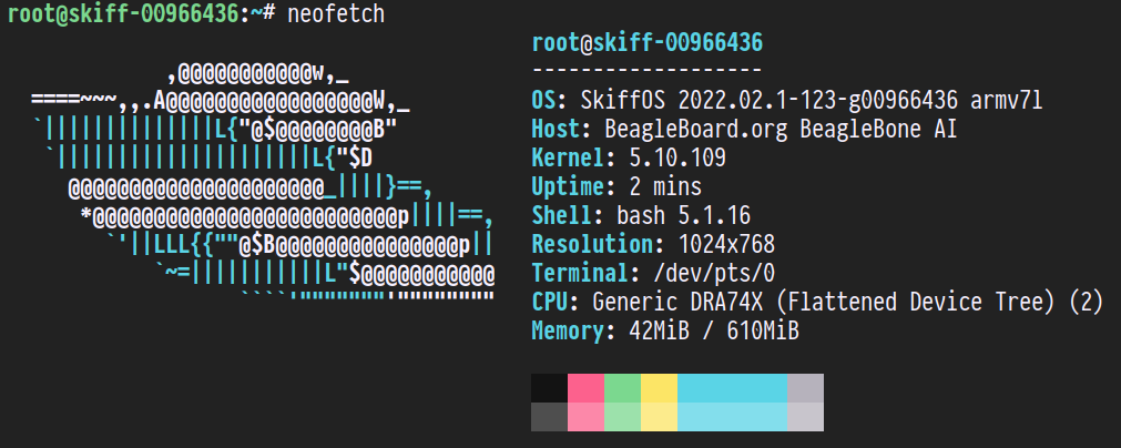 SkiffOS Beaglebone AI